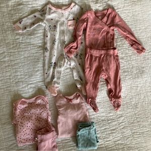 Newborn Clothes Lot Bundle girls footie onesie